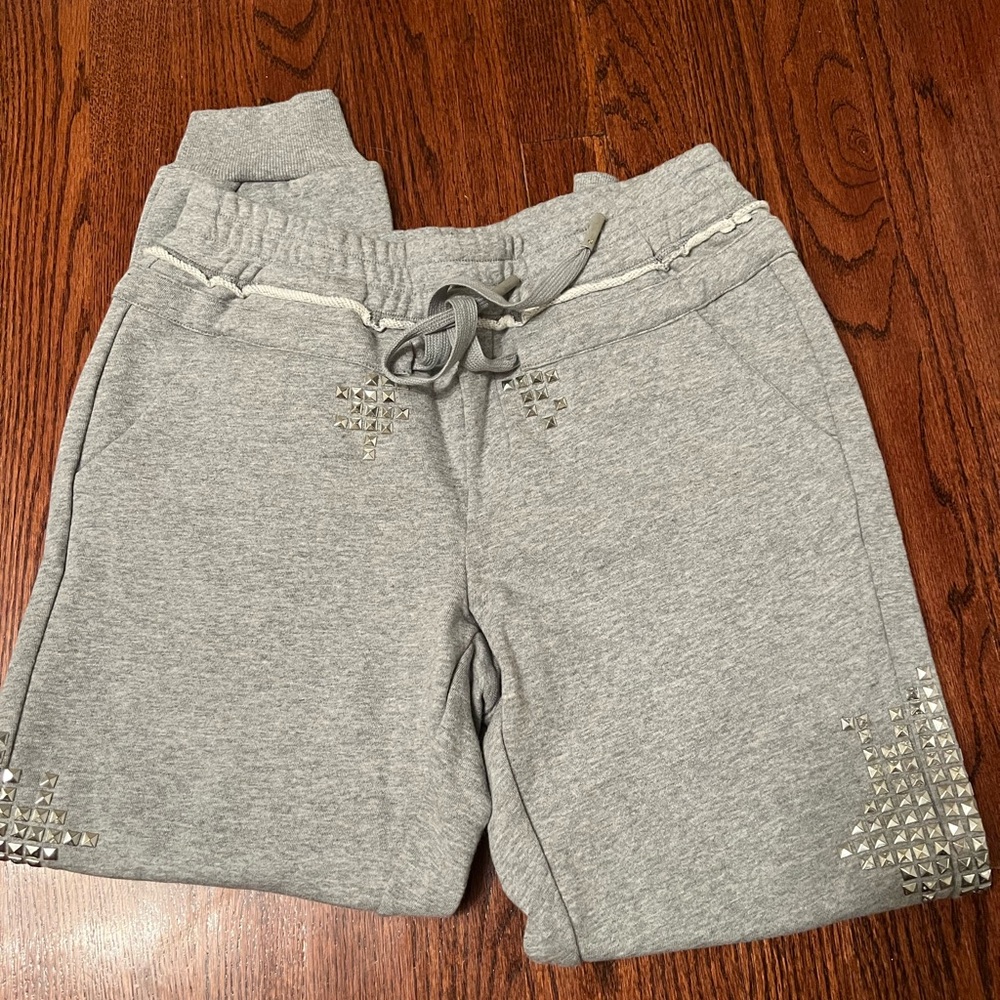 The KOOPLES SPORT brand new w/o tags gray sweatpants/jogger with Studded Details